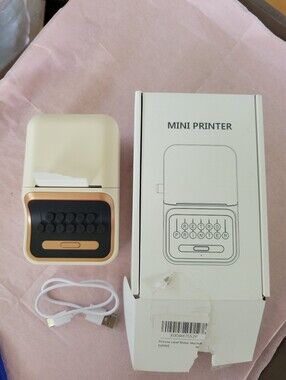 Mini Label Thermal Printer in Cream
